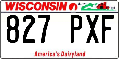 WI license plate 827PXF