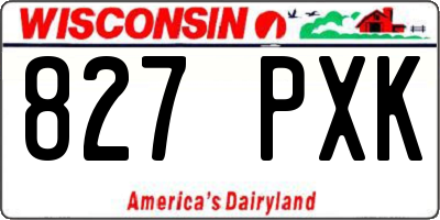 WI license plate 827PXK