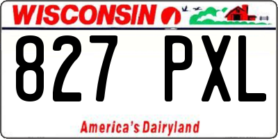 WI license plate 827PXL