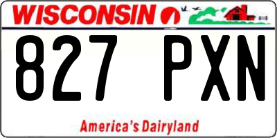 WI license plate 827PXN