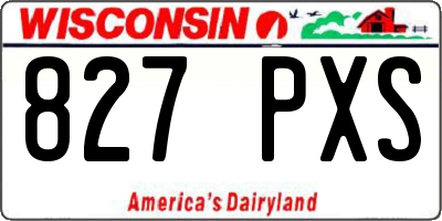 WI license plate 827PXS