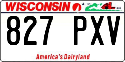 WI license plate 827PXV
