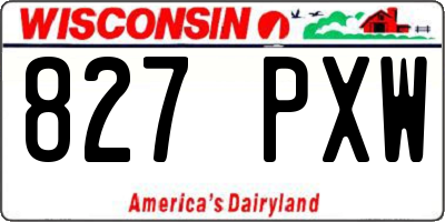 WI license plate 827PXW