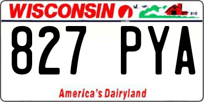WI license plate 827PYA