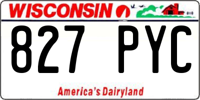 WI license plate 827PYC