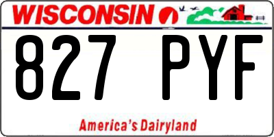 WI license plate 827PYF