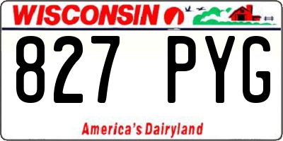 WI license plate 827PYG