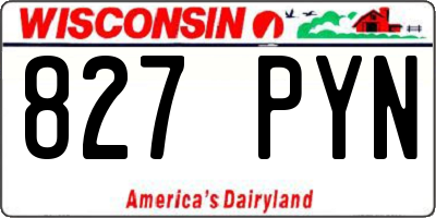 WI license plate 827PYN