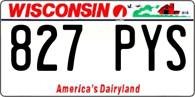 WI license plate 827PYS