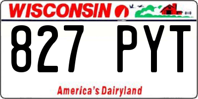 WI license plate 827PYT