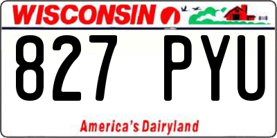 WI license plate 827PYU