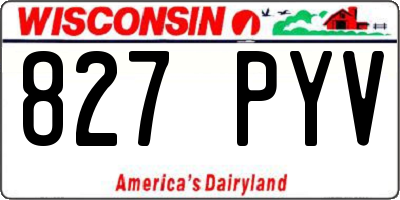 WI license plate 827PYV