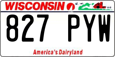 WI license plate 827PYW