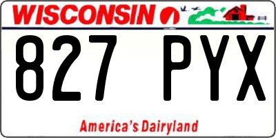 WI license plate 827PYX