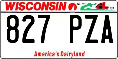 WI license plate 827PZA
