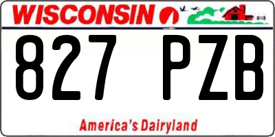 WI license plate 827PZB