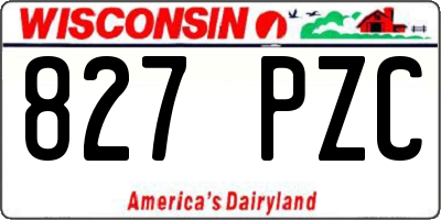 WI license plate 827PZC
