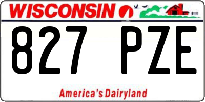 WI license plate 827PZE