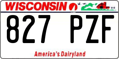 WI license plate 827PZF