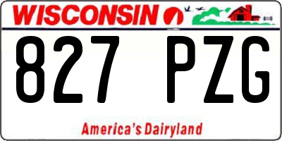WI license plate 827PZG