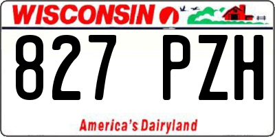 WI license plate 827PZH