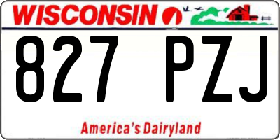 WI license plate 827PZJ