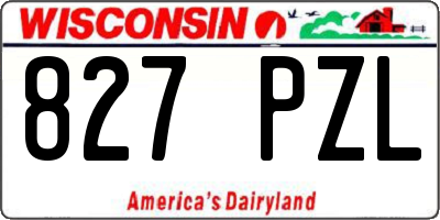 WI license plate 827PZL