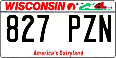 WI license plate 827PZN