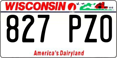 WI license plate 827PZO