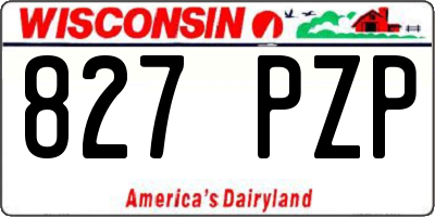 WI license plate 827PZP
