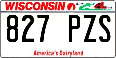 WI license plate 827PZS