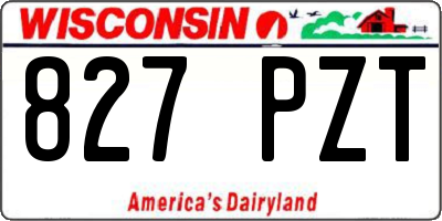 WI license plate 827PZT