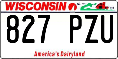 WI license plate 827PZU