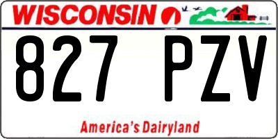 WI license plate 827PZV