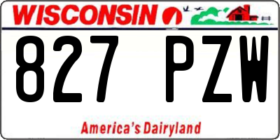 WI license plate 827PZW