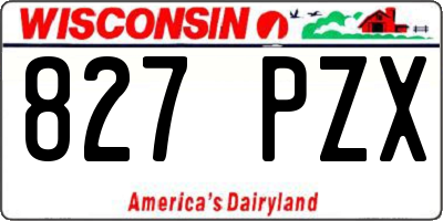 WI license plate 827PZX