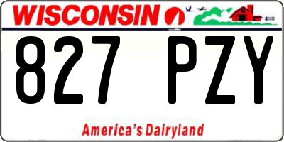 WI license plate 827PZY