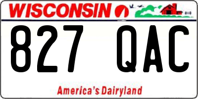 WI license plate 827QAC