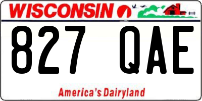 WI license plate 827QAE