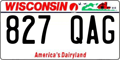 WI license plate 827QAG