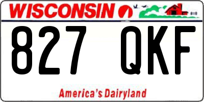 WI license plate 827QKF