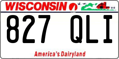WI license plate 827QLI
