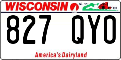 WI license plate 827QYO