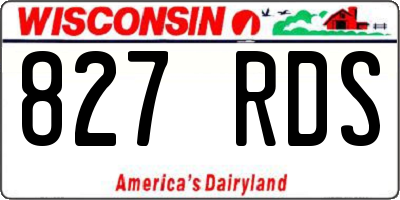 WI license plate 827RDS