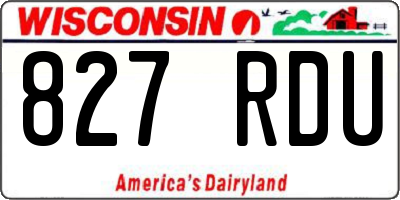 WI license plate 827RDU