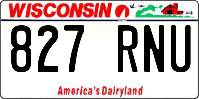 WI license plate 827RNU