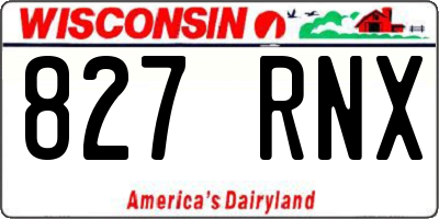 WI license plate 827RNX