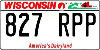 WI license plate 827RPP