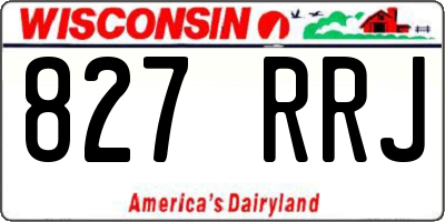 WI license plate 827RRJ