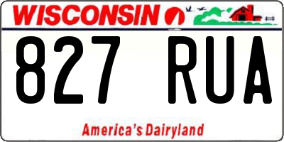 WI license plate 827RUA